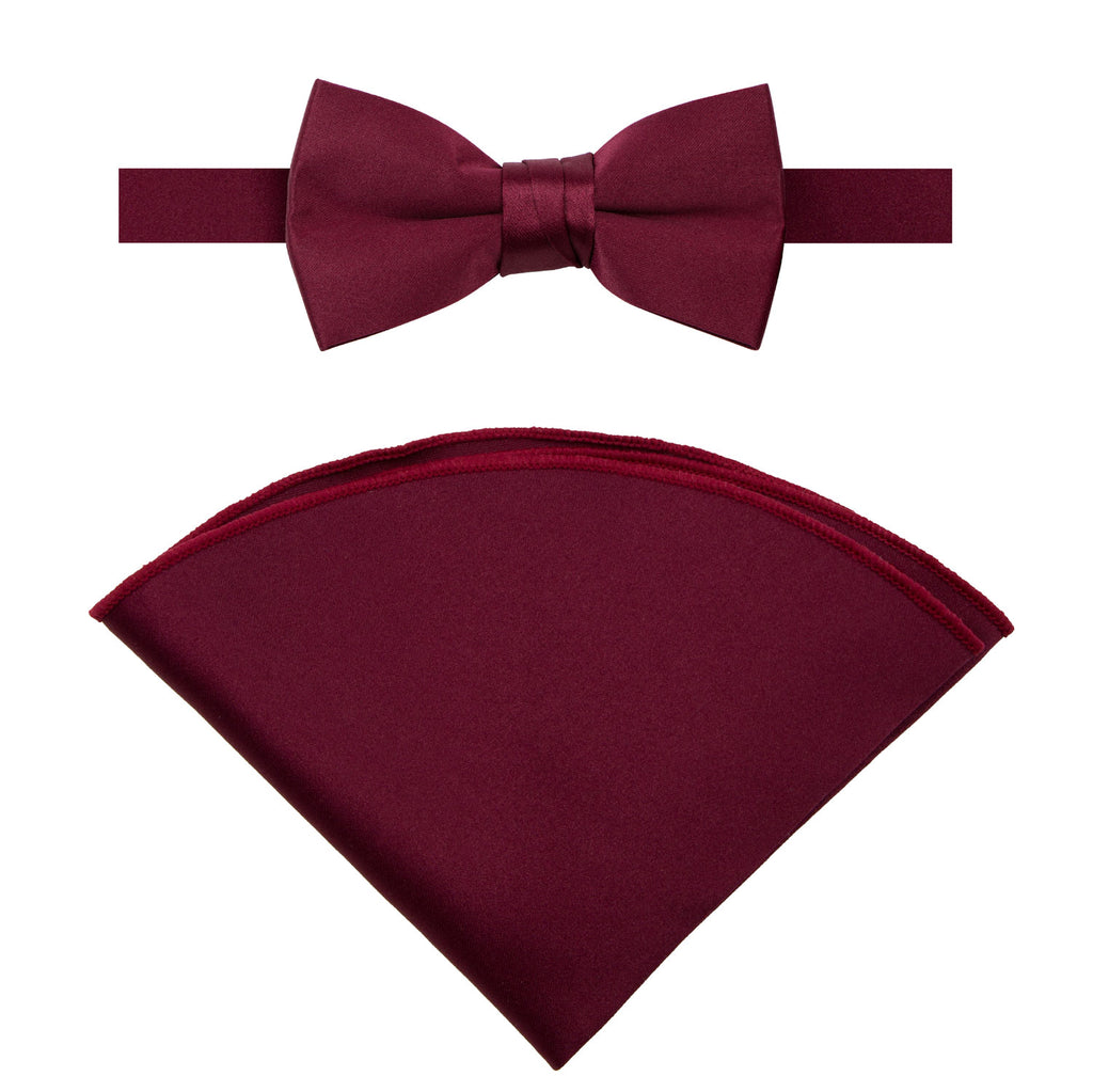 Boys' Satin Bow Tie and Handkerchief Set