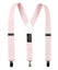boys' blush pink elastic stretch suspenders with geniune leather crosspatch and polished metal clips