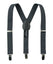 boys' charcoal grey gray dark grey dark gray elastic stretch suspenders with geniune leather crosspatch and polished metal clips