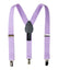 boys' lilac lavender purple elastic stretch suspenders with geniune leather crosspatch and polished metal clips