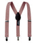 boys' pink copper elastic stretch suspenders with geniune leather crosspatch and polished metal clips