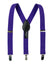 boys' purple elastic stretch suspenders with geniune leather crosspatch and polished metal clips