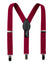 boys' red elastic stretch suspenders with geniune leather crosspatch and polished metal clips