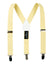 boys' yellow elastic stretch suspenders with geniune leather crosspatch and polished metal clips