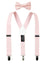 Boy's 4 Piece Suspenders Outfit, Tan White Pink