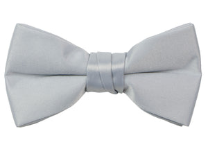 boys' grey satin bow tie front