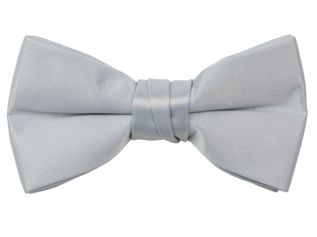boys' grey satin bow tie