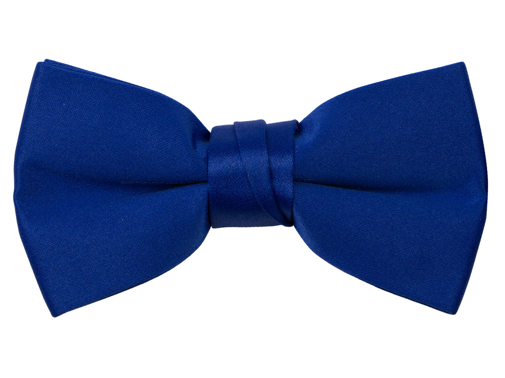 boys' royal blue satin bow tie