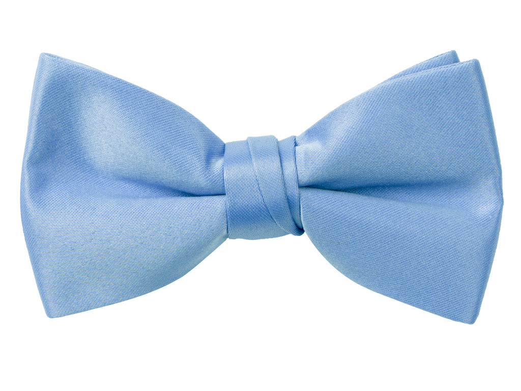 boys' steel blue satin bow tie