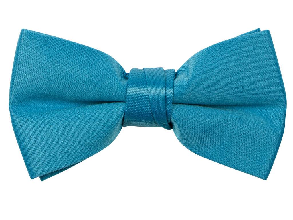 boys' turquoise satin bow tie