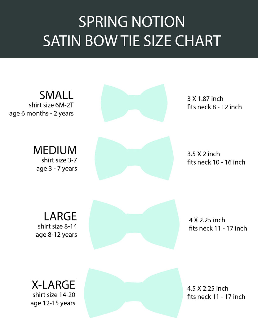 boys' bow tie size chart