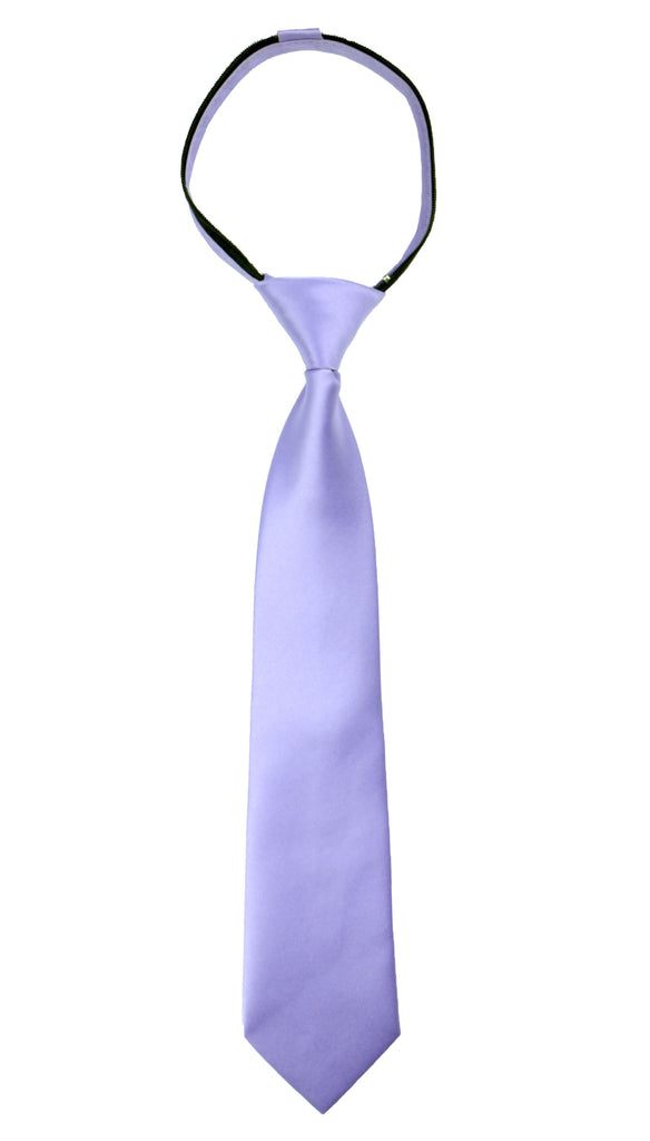 boys' dusty lavender satin zipper necktie