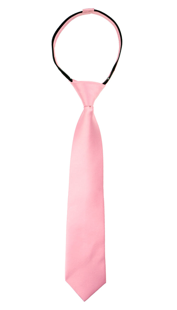 boys' dusty rose satin zipper necktie