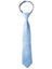 boys' light blue satin zipper necktie