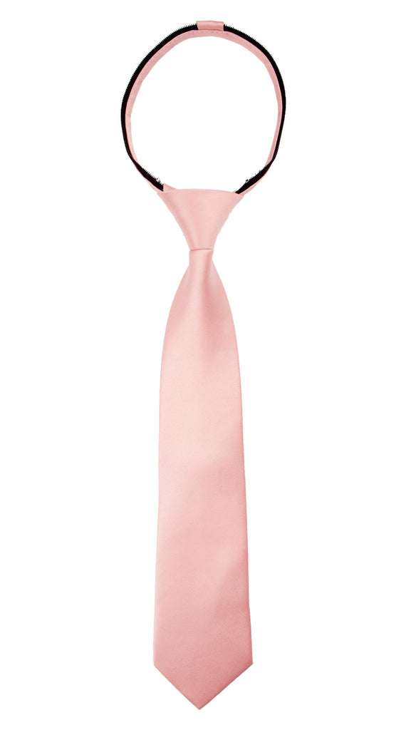 boys' petal satin zipper necktie