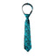 boys' teal blue green dotted camouflage woven zipper necktie tie