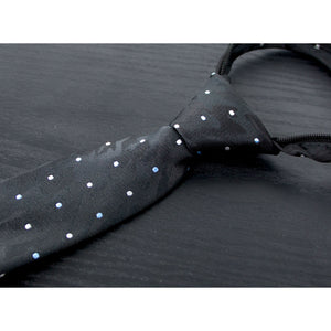 boys' black dotted camouflage woven zipper necktie tie