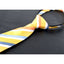 boys' yellow patterned striped woven zipper necktie tie 