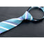 boys' light blue baby blue patterned striped woven zipper necktie tie 
