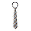boys' brown tartan plaid patterned woven zipper necktie tie
