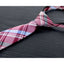 boys' burgundy wine tartan plaid patterned woven zipper necktie tie