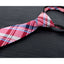 boys' red tartan plaid patterned woven zipper necktie tie