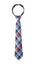 boys' navy blue tartan plaid patterned woven zipper necktie tie