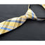 boys' yellow tartan plaid patterned woven zipper necktie tie