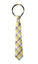 boys' yellow tartan plaid patterned woven zipper necktie tie
