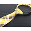 boys' yellow plaid patterned woven zipper necktie tie