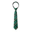 boys' green plaid patterned woven zipper necktie tie
