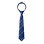 boys' navy blue plaid patterned woven zipper necktie tie
