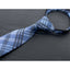 boys' blue plaid patterned woven zipper necktie tie