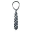 boys' black white gray grey checkers tartan plaid patterned woven zipper necktie tie