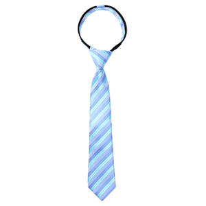 boys' blue patterned woven zipper necktie tie