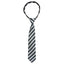 boys' grey gray white stripes patterned woven zipper necktie tie