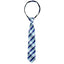 boys' blue green checkers stripes plaid tartan patterned woven zipper necktie tie