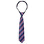 boys' navy blue red purple white stripes patterned woven zipper necktie tie