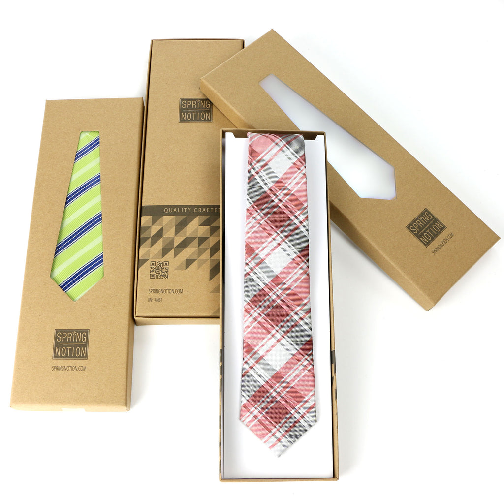 boys' patterned woven zipper neckties ties in gift packaging