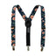 Boys's Floral Cotton Suspenders, Navy Orange (Color F35)