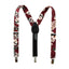 Boys's Floral Cotton Suspenders, Burgundy (Color F37)