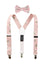 Boys' Floral Cotton Suspenders and Bow Tie Set, Blush Pink (Color F13)