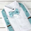 Boys' Floral Cotton Suspenders and Bow Tie Set, Blue (Color F14)