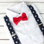 Boys' Floral Cotton Suspenders and Bow Tie Set, Stars