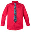 Boys' Lollipop Red Cotton Blend Dress Shirt and Skinny Floral Necktie (Color F42)