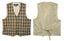 Boys' Plaid Checkers Tartan Suit Vest Waistcoat Brown