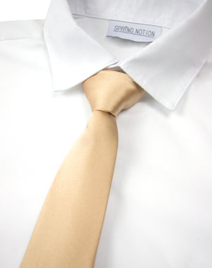 Boys' Solid Color Microfiber Zipper Tie