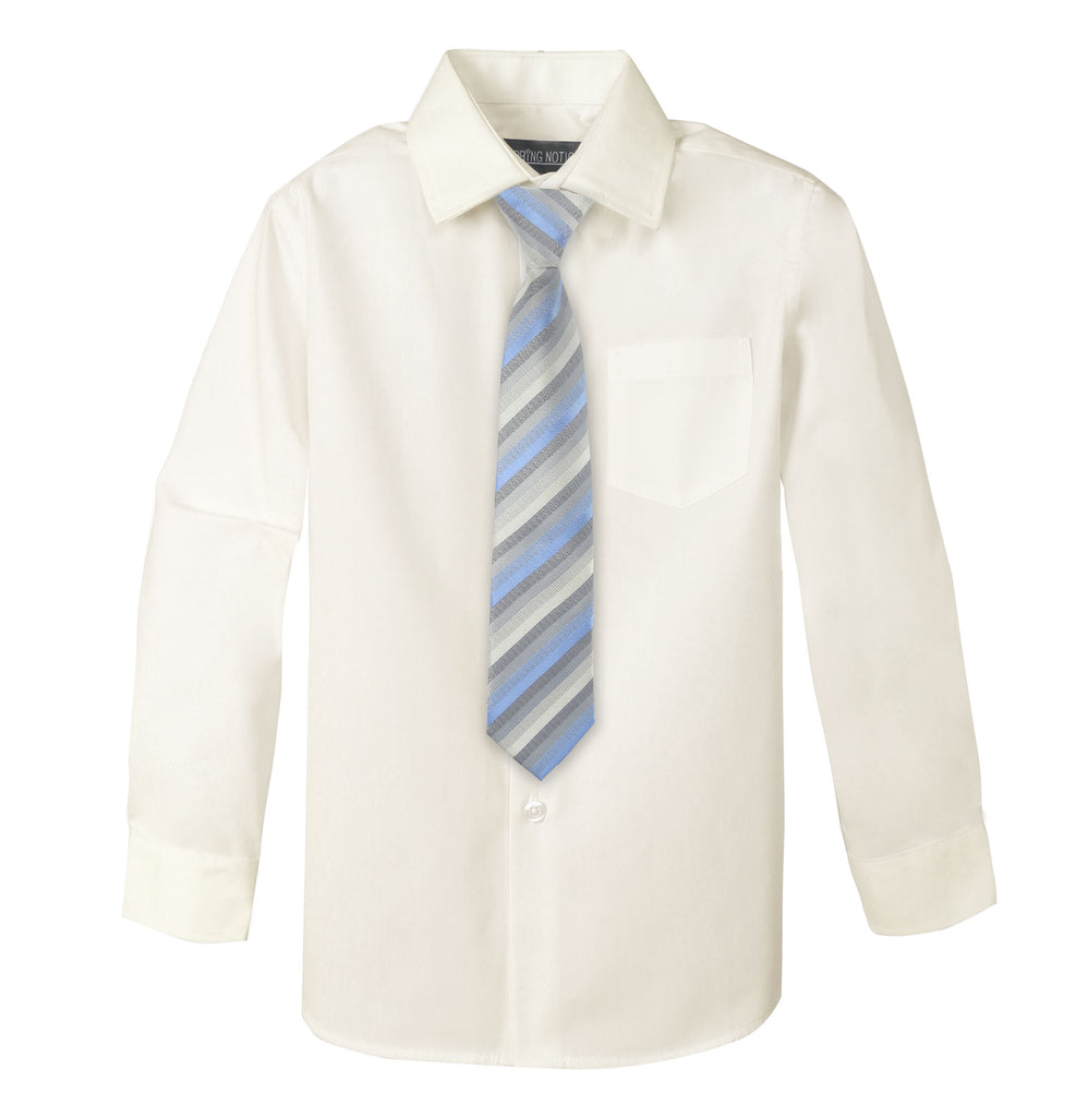 Boys' Ivory Cotton Blend Dress Shirt and Tie Set (Color 19) SPRING NOTION Boys' Ivory Cotton Blend Dress Shirt and Tie Set (Color 19) SPRING NOTION