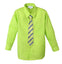 Boys' Lime Cotton Blend Dress Shirt and Tie Set (Color 24)