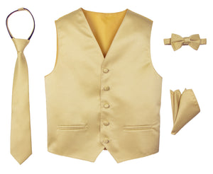 Boys' 4-Piece Satin Tuxedo Vest Set